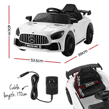 Mercedes-Benz AMG GTR Licensed 12V Electric Ride-on car - White