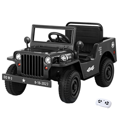 Black Off Road Army Toy Cars 12V