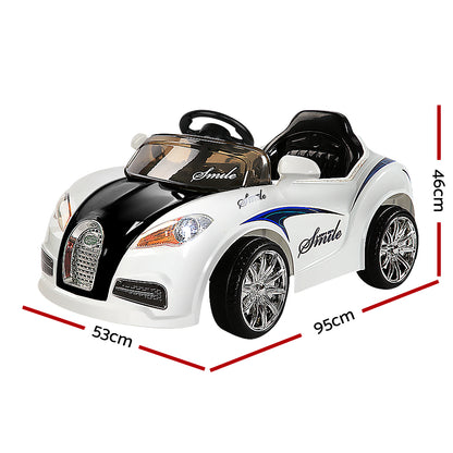 Rigo Ride On Car Toy Kids Electric Car 12V Battery White