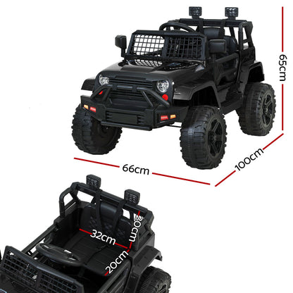 Kids Electric 12V Ride on Jeep with Remote Control - Black