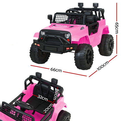 Kids Electric 12V Ride on Jeep with Remote Control - Pink