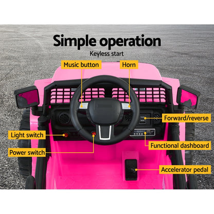 Kids Electric 12V Ride on Jeep with Remote Control - Pink