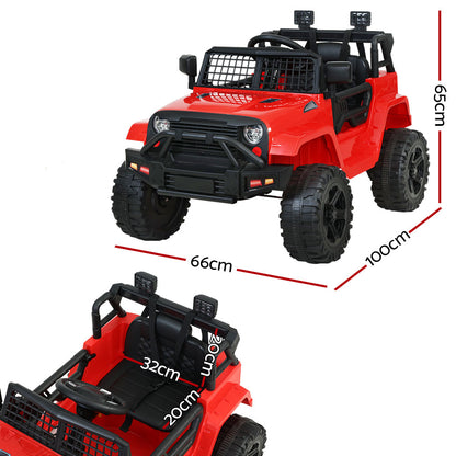 Kids Electric 12V Ride on Jeep with Remote Control - Red