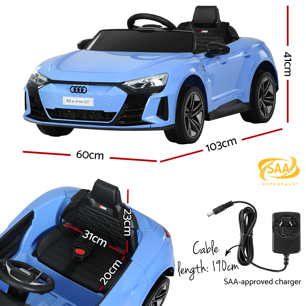 Audi RS e-tron GT Licensed Ride On Car Electric Sports Toy Car Rigo Blue 12V