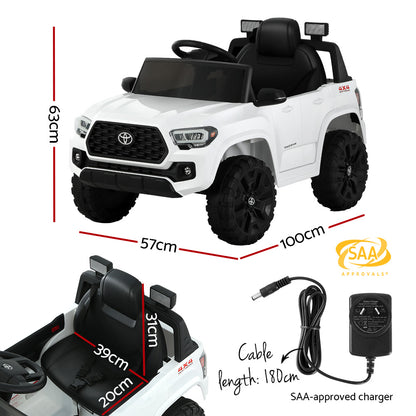 Toyota Ride On Car Kids Electric Toy Cars Tacoma Off Road 12V Battery White