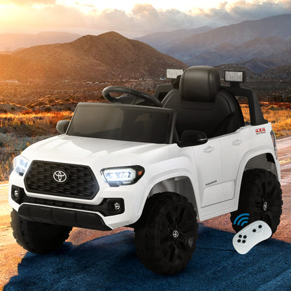 Toyota Ride On Car Kids Electric Toy Cars Tacoma Off Road 12V Battery White