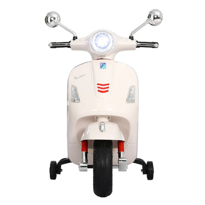 Kids Ride On Car Motorcycle Motorbike VESPA Licensed Scooter Electric Toys White