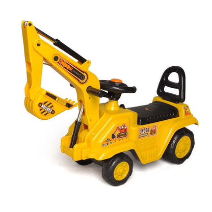 Ride-on Children's Excavator (Yellow) with Dual Operation Levers to Scoop