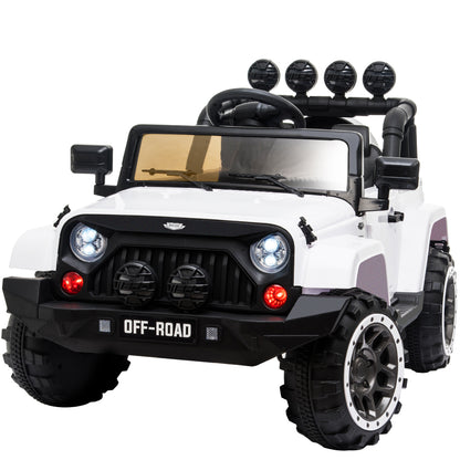 Jeep Inspired Ride-On Car Children Electric Toy 4WD 12V White