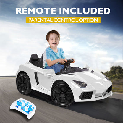 ROVO KIDS Ride-On Car LAMBORGHINI Inspired Electric Toy Battery Remote White