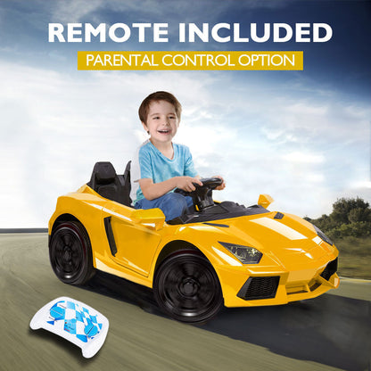 ROVO KIDS Ride-On Car LAMBORGHINI Inspired - Electric Battery Remote Yellow