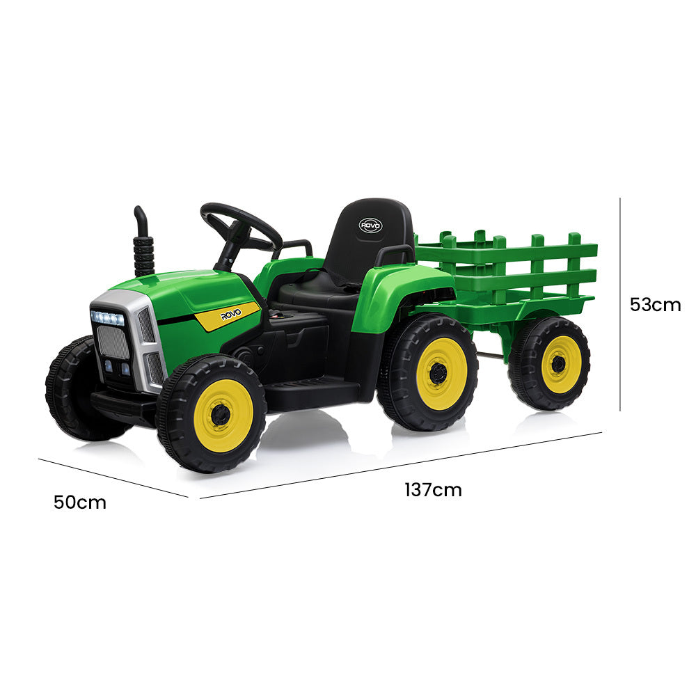 ROVO KIDS Electric Battery Operated Ride On Tractor, Green and Yellow