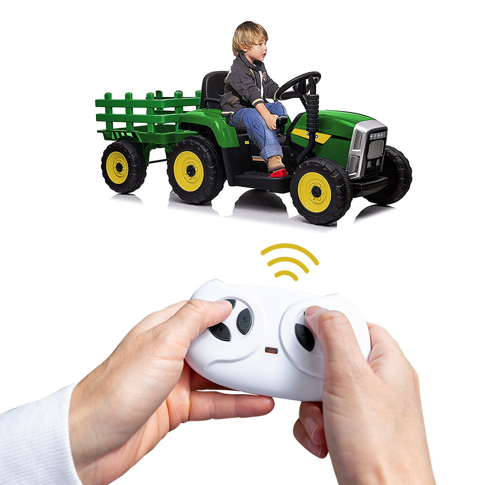 ROVO KIDS Electric Battery Operated Ride On Tractor, Green and Yellow