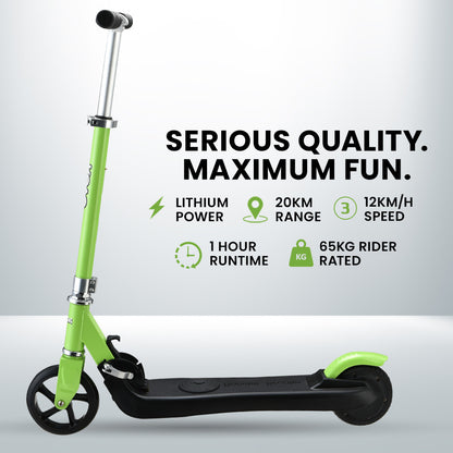 ROVO KIDS Electric Scooter Lithium Ride-On Foldable E-Scooter 125W Rechargeable, Green