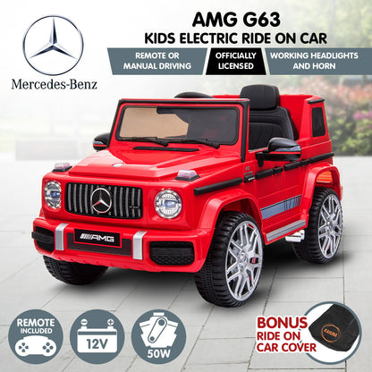 Kahuna Mercedes Benz AMG G63 Licensed Kids Ride On Electric Car Remote Control - Red