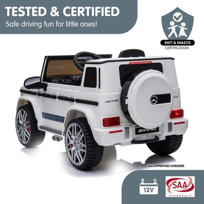 Kahuna Mercedes Benz AMG G63 Licensed Kids Ride On Electric Car Remote Control - White