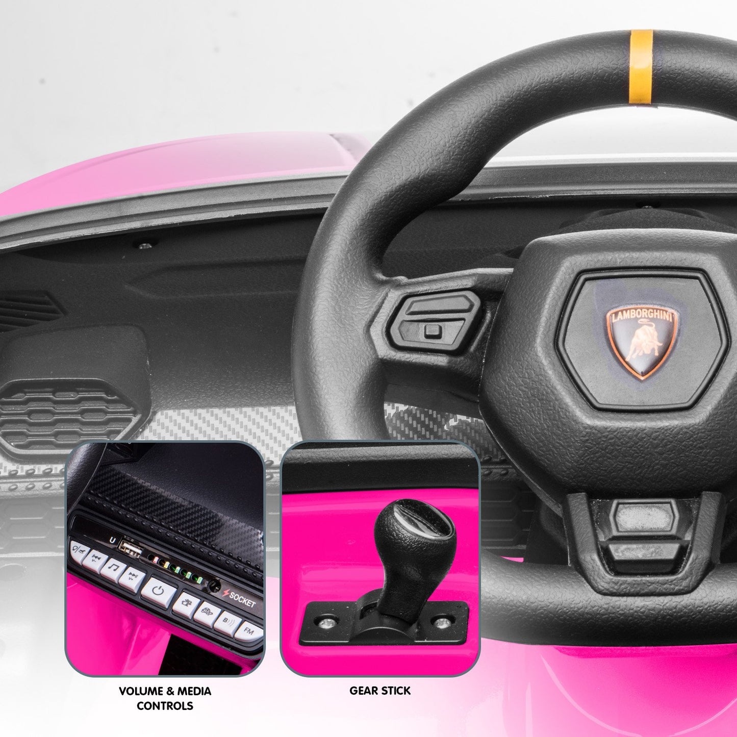 Lamborghini Performante Kids Electric Ride On Car Remote Control - Pink
