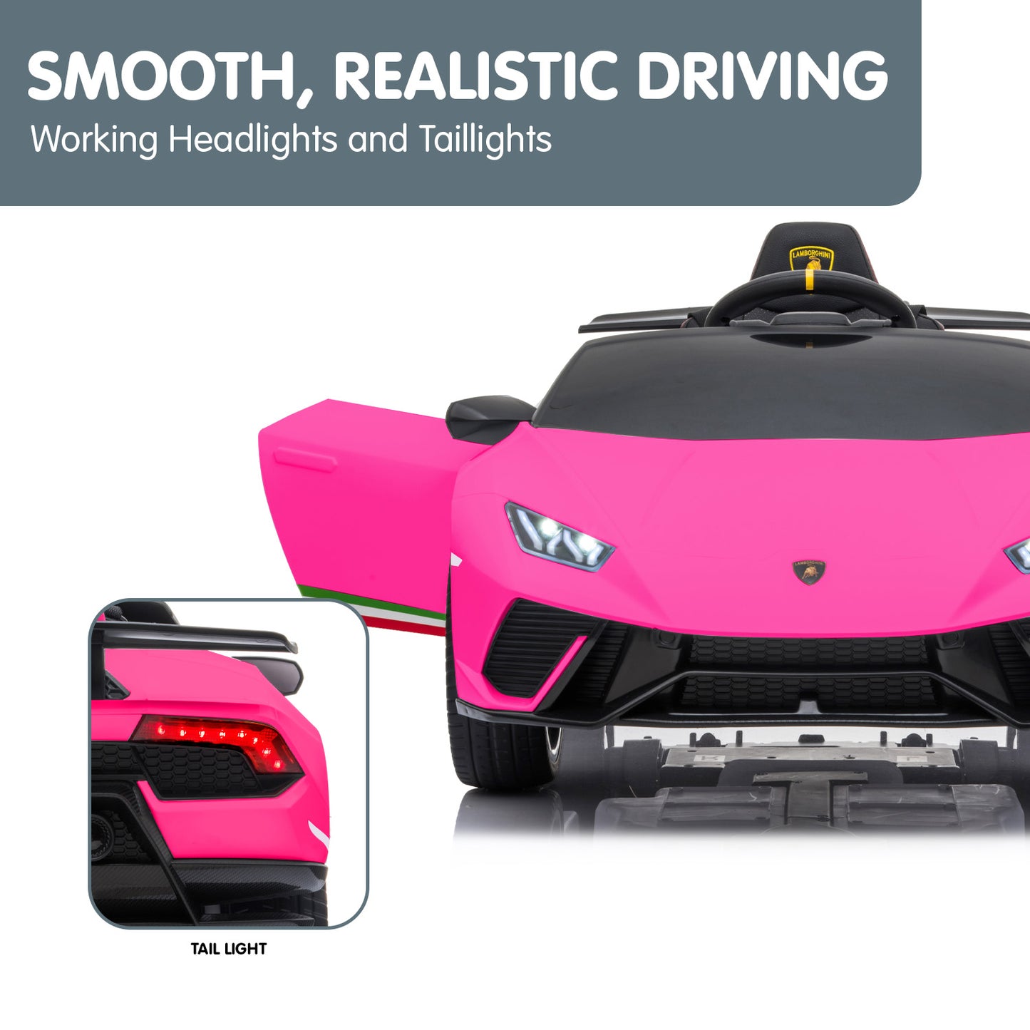 Lamborghini Performante Kids Electric Ride On Car Remote Control - Pink