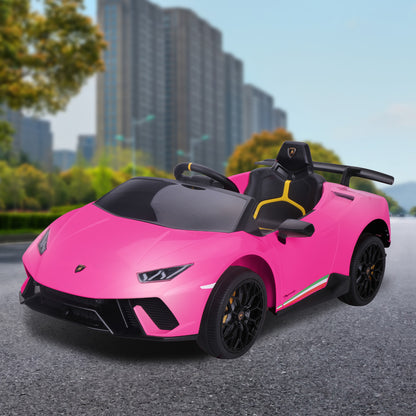 Lamborghini Performante Kids Electric Ride On Car Remote Control - Pink