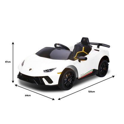 Lamborghini Performante Kids Electric Ride On Car Remote Control - White