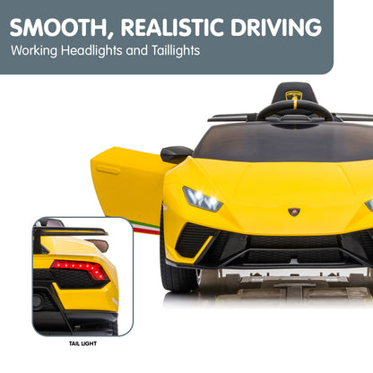 Lamborghini Performante Kids Electric Ride On Car Remote Control - Yellow