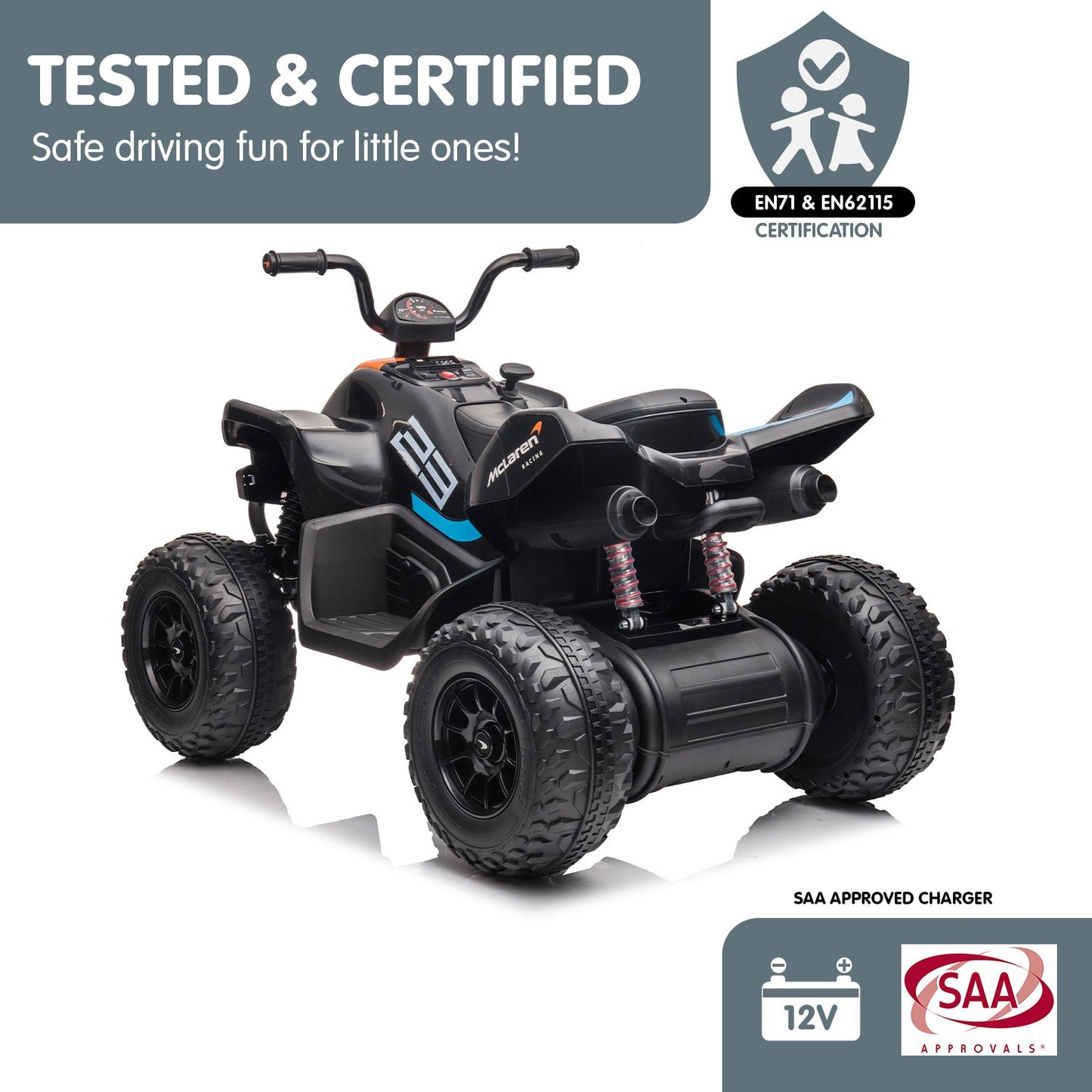 Kahuna MCL35 McLaren Ride On Electric Quad Bike - Black