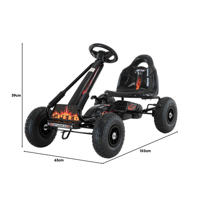 Kahuna G95 Kids Ride On Pedal-Powered Go Kart - Black